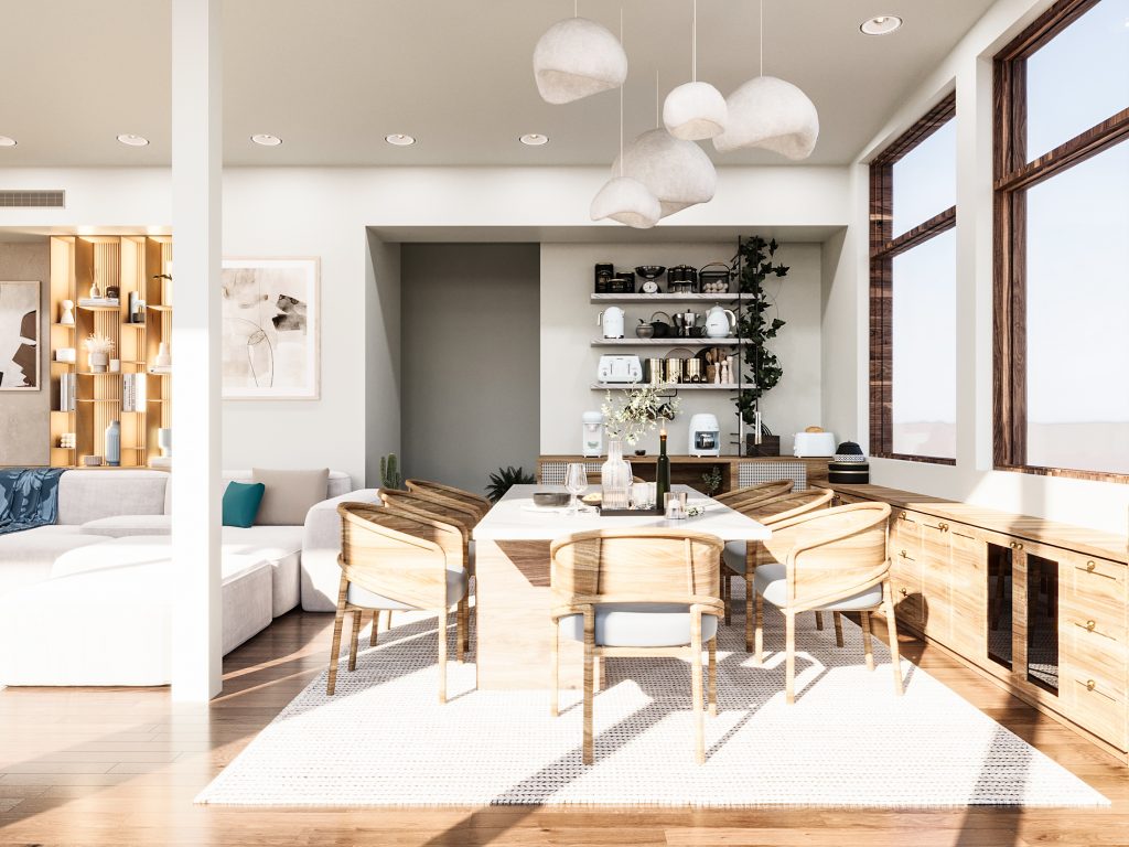 Dining area and bar design