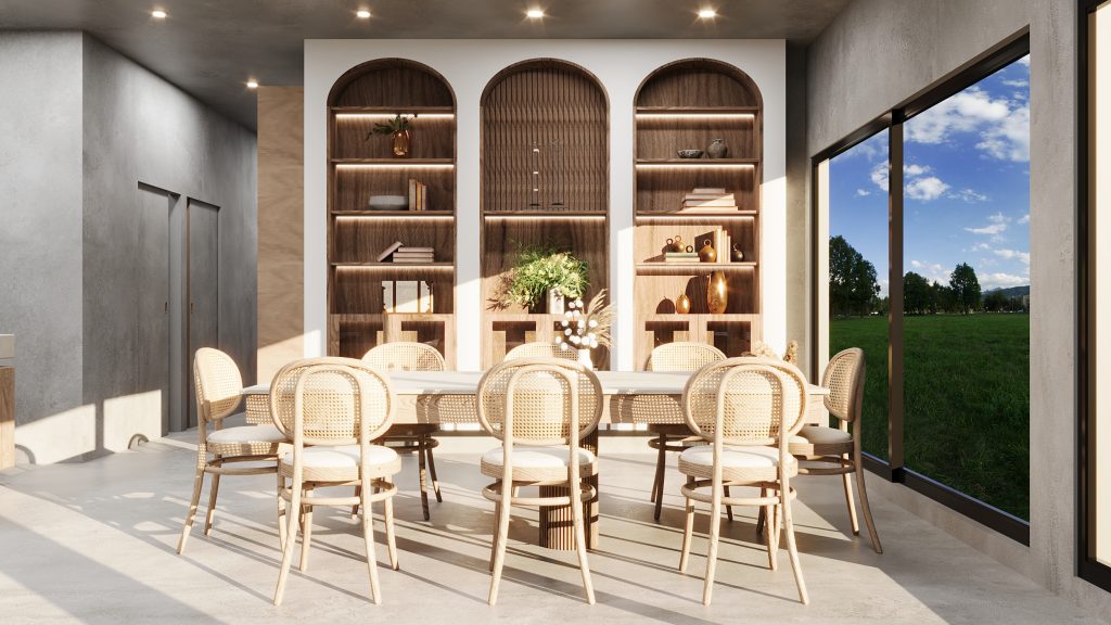 Precast concrete dining area design