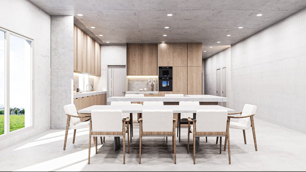 Precast concrete dining area design