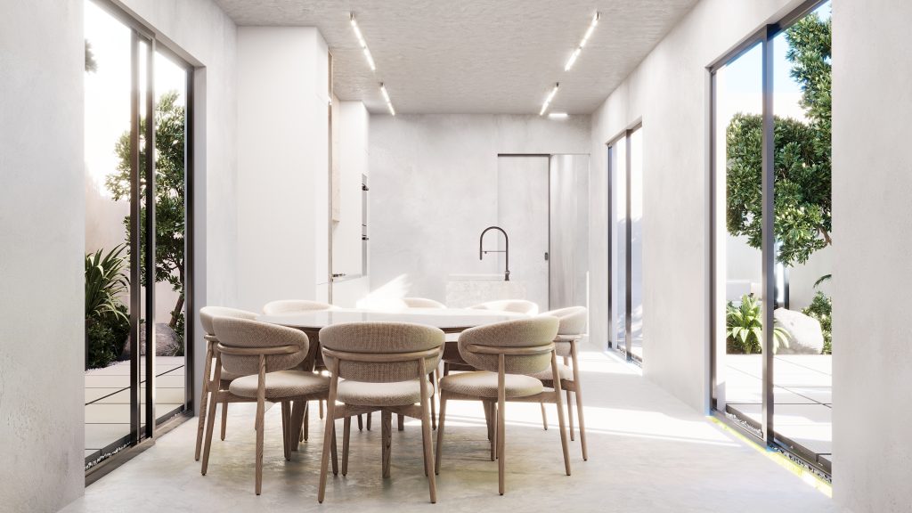 Precast concrete dining area design