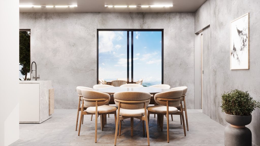Precast concrete dining area design