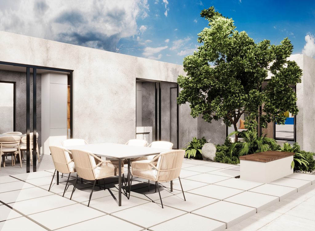 Precast concrete backyard design