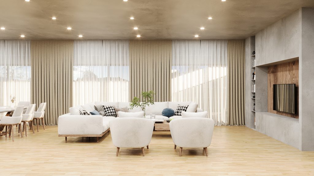 Precast concrete living room design
