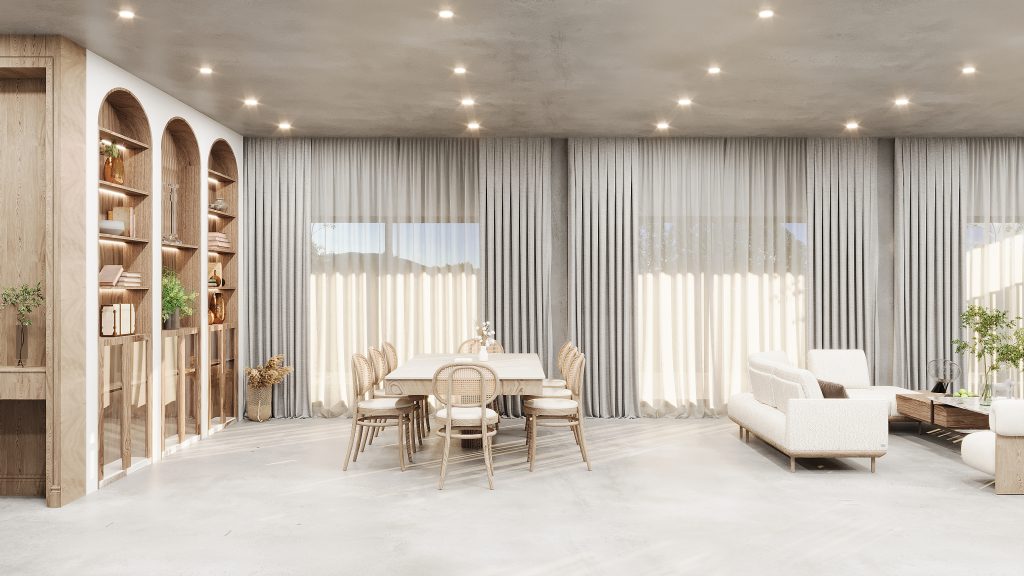 Precast concrete open layout interior design