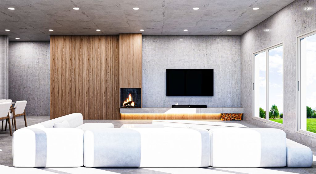 Precast concrete TV area design